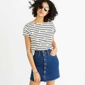 Madewell Stretch Denim Straight Mini Skirt in Arroyo Wash: Button-Front Edition